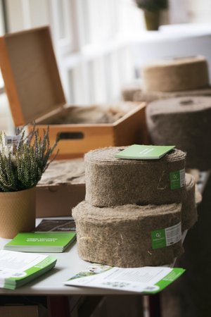 gespresstes Stroh als Baumaterial