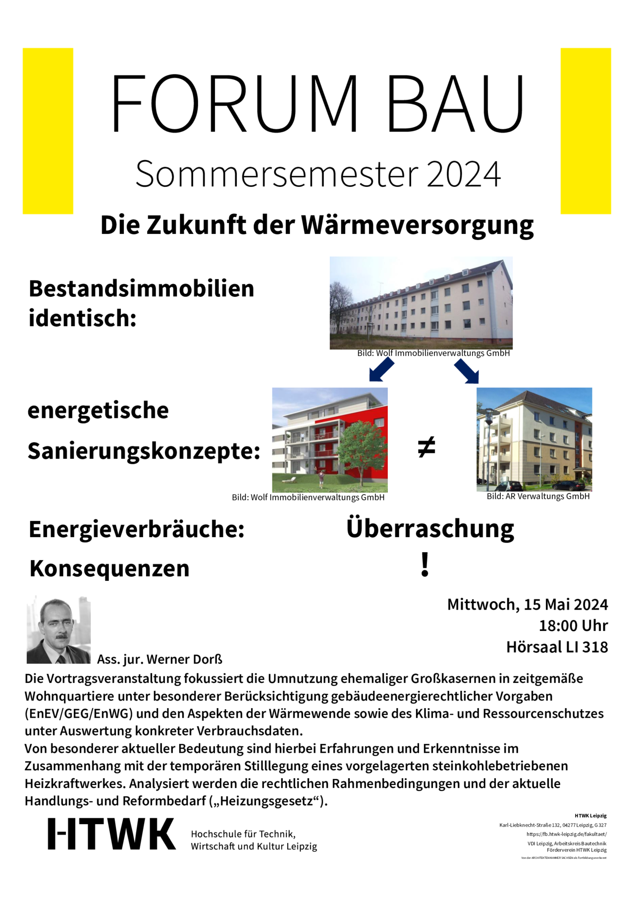 Plakat Forum Bau Sommersemester 2024 Zukunft der "Wärmeversorgung"